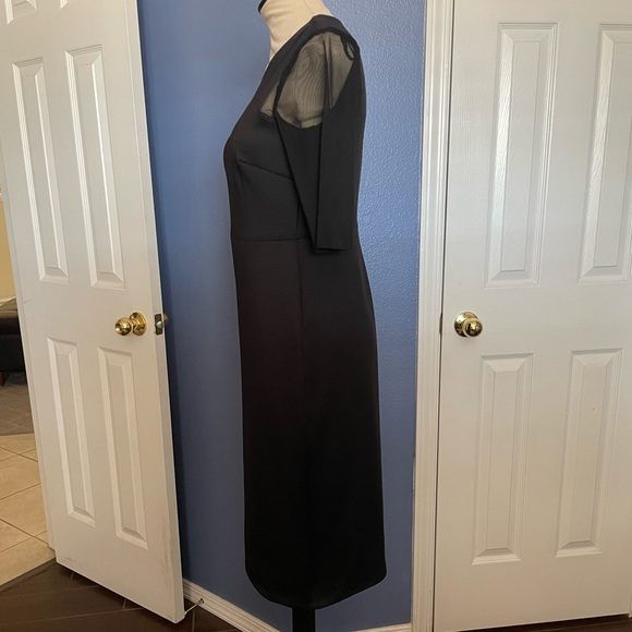 Enfocus Studio Black Bodycon Midi Dress with Sheer Sleeves - Picture 5 of 8
